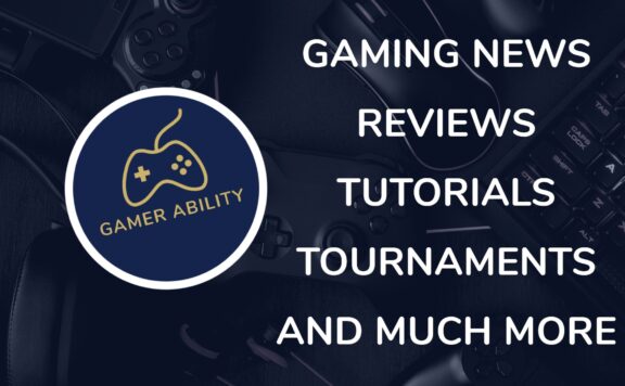 Gamer ability logo with controllers in dark background. Gaming news, reviews, tutorials, tournaments, and much more.