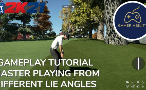 Screenshot of PGA TOUR 2K21. Gameplay tutorial how to master different Lie angles in PGA TOUR 2k21